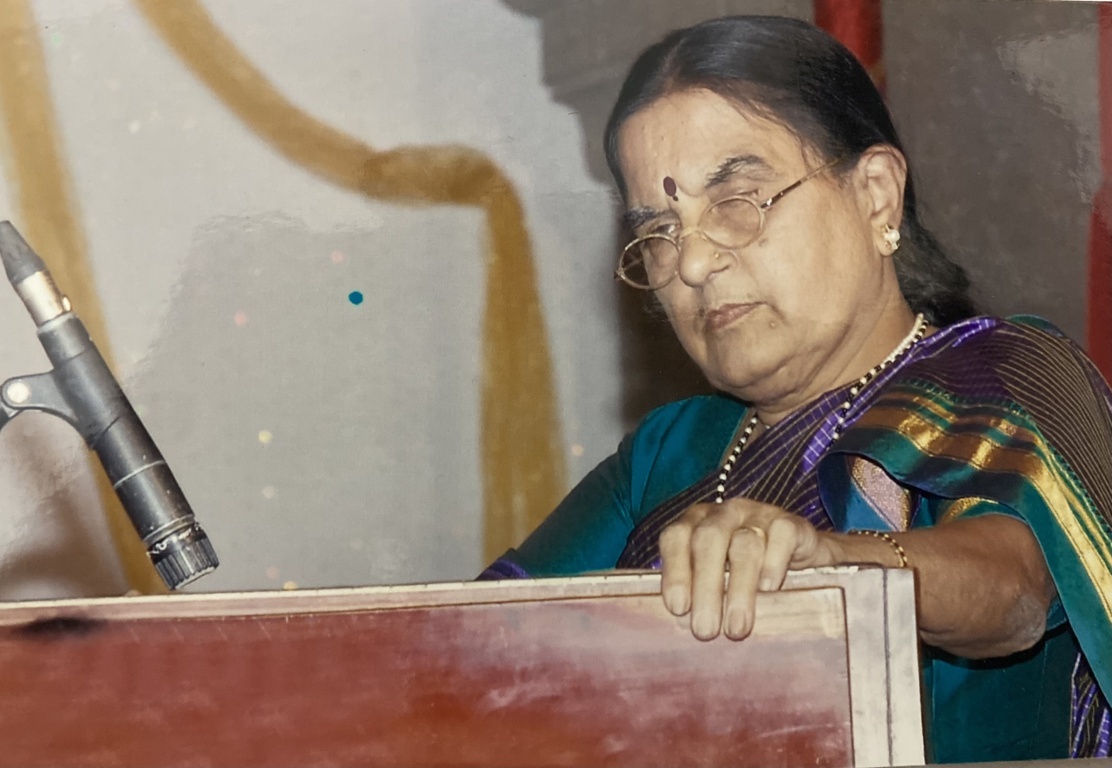 Late. Resp. Prafullata Khaty addressing the students before their performance. 